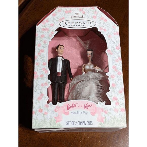 1997 Hallmark Keepsake "BARBIE and KEN Wedding Day" SET OF 2 ORNAMENTS NIB! - Picture 1 of 6